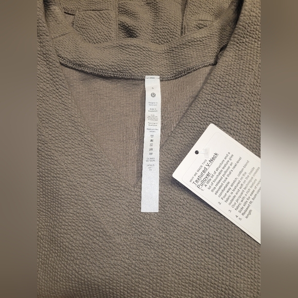 Lululemon Textured V-Neck Pullover In Nomad Size 6. - Picture 9 of 13